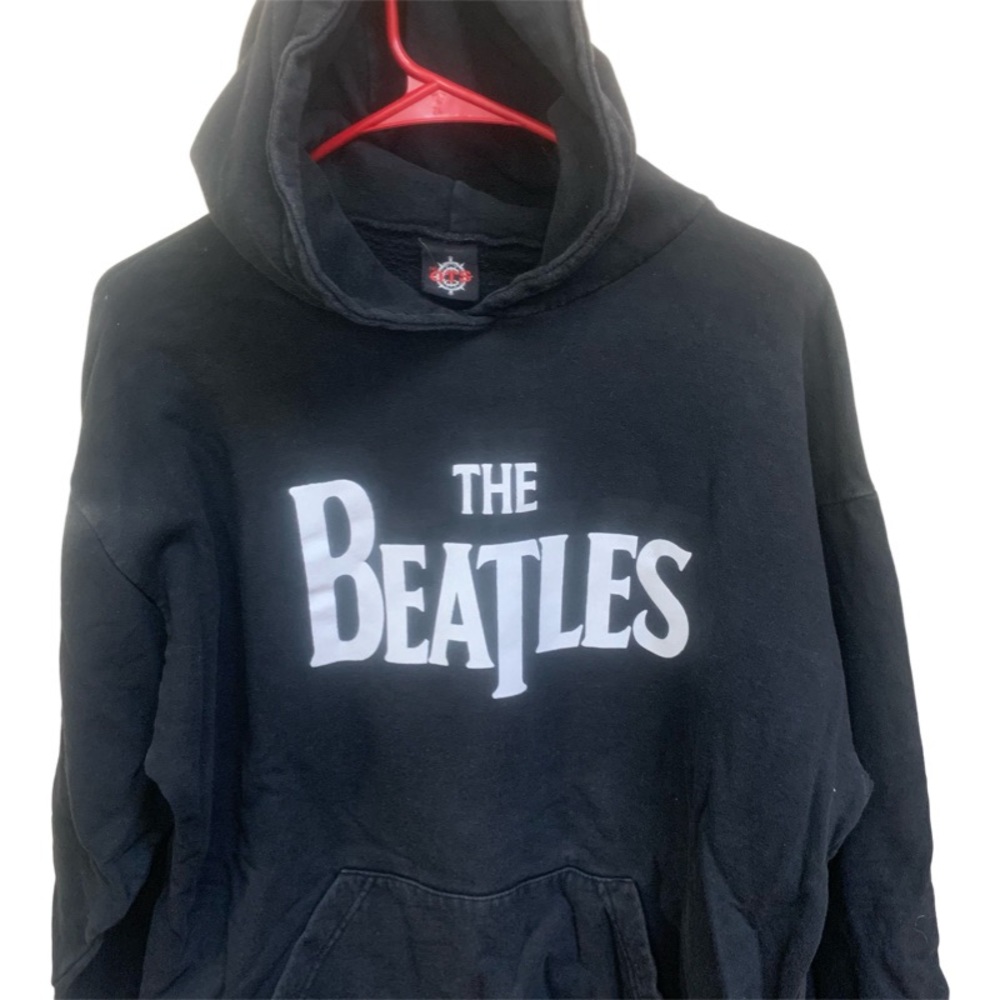 Beatles Band Members Signatures Pullover Pockets Hoodie Men's Sz XL